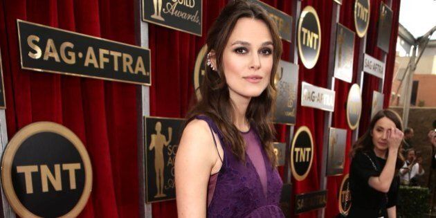 Keira Knightley seen at the Red Carpet Arrivals For The 21st Annual SAG Awards held at the Shrine Auditorium on Sunday, Jan. 25, 2015, in Los Angeles. (Photo by Eric Charbonneau/Invision for People Magazine]/AP Images)