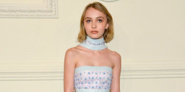 Lily-Rose Depp arrives at the CHANEL Paris-Salzburg 2014/15 Metiers dâArt Collection fashion show at the Park Avenue Armory on Tuesday, March 31, 2015, in New York. (Photo by Evan Agostini/Invision/AP)