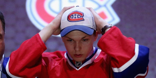 PHILADELPHIA, PA - JUNE 27: Nikita Scherbak is selected twenty-seventh by the Montreal Canadiens in the first round of the 2014 NHL Draft at the Wells Fargo Center on June 27, 2014 in Philadelphia, Pennsylvania. (Photo by Bruce Bennett/Getty Images)