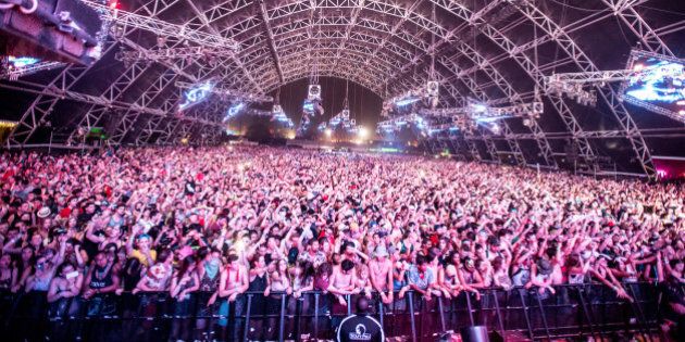 INDIO, CA - APRIL 20: A view of the audience as Adventure Club performs at the Coachella valley music and arts festival at The Empire Polo Club on April 20, 2014 in Indio, California. (Photo by Chelsea Lauren/WireImage)