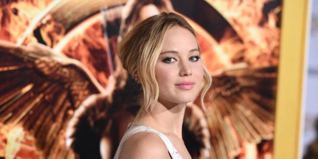 Jennifer Lawrence arrives at the Los Angeles premiere of