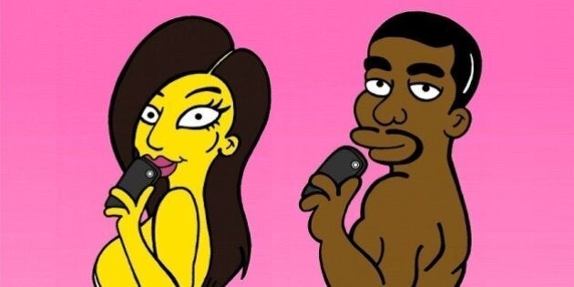 Kim Kardashian et Kanye West en Simpson