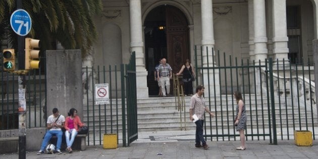 Facade of the Military hospital in Montevideo on December 7, 2014, where the Guantanamo detainees arrived early morning might be, according to local sources. Six Guatanamo detainees, including four Syrians, one Palestinain and one Tunisian, have been transferred to Uruguay from the American military base in Cuba, where 136 detainees remain, the Pentagon said Sunday. AFP PHOTO / Pablo PORCIUNCULA (Photo credit should read PABLO PORCIUNCULA/AFP/Getty Images)