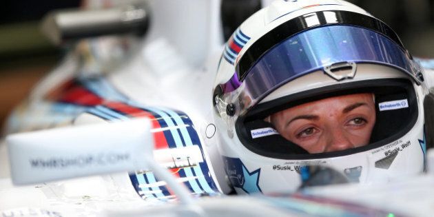 HOCKENHEIM, GERMANY - JULY 18: Development driver Susie Wolff of Great Britain and Williams sits in her car in the garage during practice ahead of the German Grand Prix at Hockenheimring on July 18, 2014 in Hockenheim, Germany. (Photo by Mark Thompson/Getty Images)