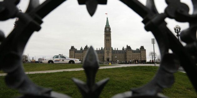 OTTAWA, ON - NOVEMBER 10:RCMP cars sit on Parliament Hill. Preparations are under way War Memorial on the eve of Remembrance Day. (Steve Russell/Toronto Star via Getty Images)