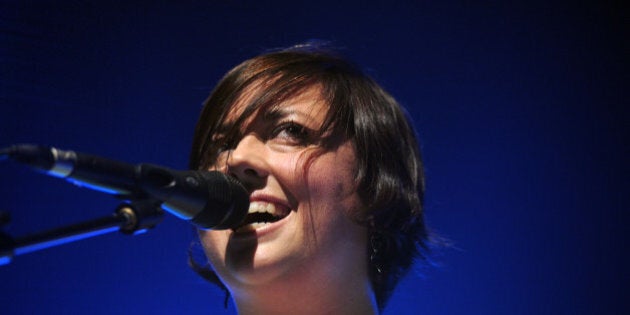 Ariane Moffatt, from Quebec, performs during the 37th edition of 'Le Printemps de Bourges' rock and pop festival in the French city of Bourges on April 27, 2013 - AFP PHOTO/ ALAIN JOCARD (Photo credit should read ALAIN JOCARD/AFP/Getty Images)