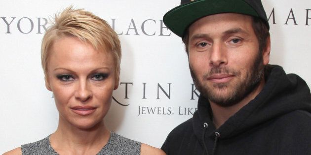 NEW YORK, NY - NOVEMBER 13: (L-R) Pamela Anderson and Rick Salomon attend The Martin Katz Jewel Suite Debuts At The New York Palace Hotel on November 13, 2013 in New York City. (Photo by Donald Bowers/Getty Images for The New York Palace Hotel)