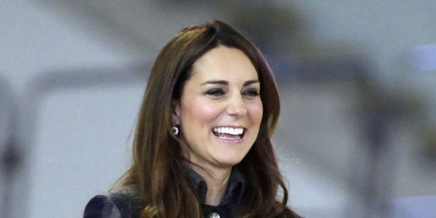 Britain's Kate Duchess of Cambridge smiles during her visit to the Emirates Arena in Glasgow, Scotland. Thursday April 4, 2013. The venue will play host to several events at the 2014 Glasgow Commonwealth Games. (AP Photo/ Danny Lawson/Pool)