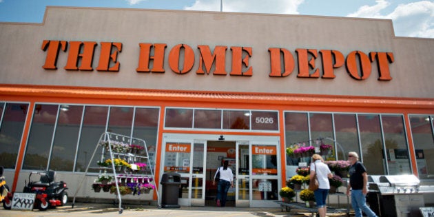 A customer walks into a Home Depot Inc. store in Peoria, Illinois, U.S., on Friday, Aug. 16, 2013. Home Depot Inc., the largest U.S. home-improvement retailer, posted second-quarter profit that topped analysts' estimates and raised its annual forecast as shoppers buoyed by the housing recovery spend more on projects. Photographer: Daniel Acker/Bloomberg via Getty Images