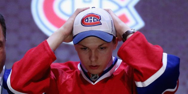 PHILADELPHIA, PA - JUNE 27: NikitaÂ Scherbak is selected twenty-seventh by the Montreal Canadiens in the first round of the 2014 NHL Draft at the Wells Fargo Center on June 27, 2014 in Philadelphia, Pennsylvania. (Photo by Bruce Bennett/Getty Images)