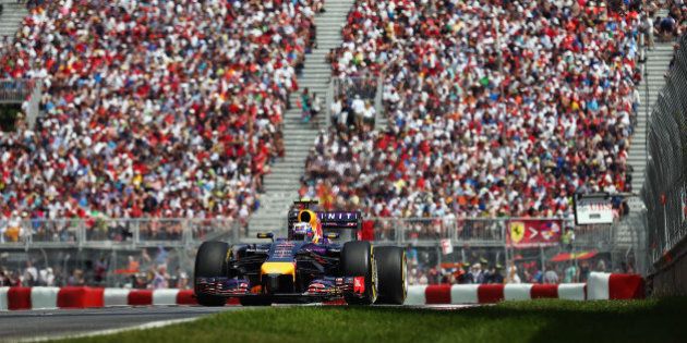MONTREAL, QC - JUNE 08: Daniel Ricciardo of Australia and Infiniti Red Bull Racing drives during the Canadian Formula One Grand Prix at Circuit Gilles Villeneuve on June 8, 2014 in Montreal, Canada. (Photo by Tom Pennington/Getty Images)