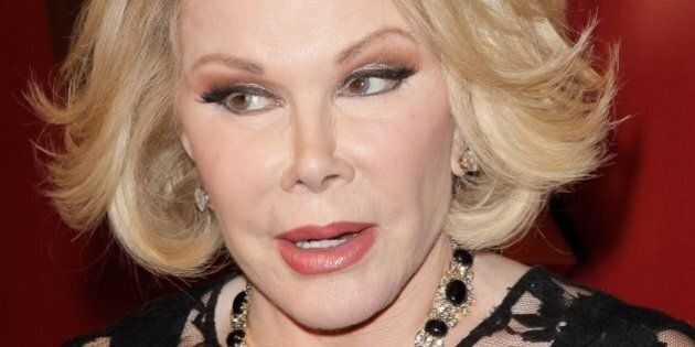 BEVERLY HILLS, CA - FEBRUARY 28: Joan Rivers attends the QVC 5th annual red carpet style event at The Four Seasons Hotel on February 28, 2014 in Beverly Hills, California. (Photo by Tibrina Hobson/WireImage)