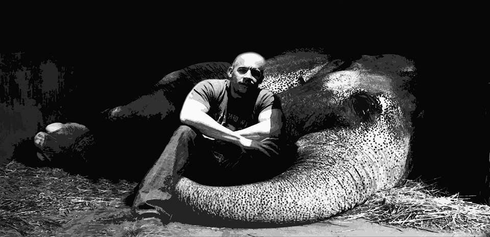 Vin Diesel avec un éléphant