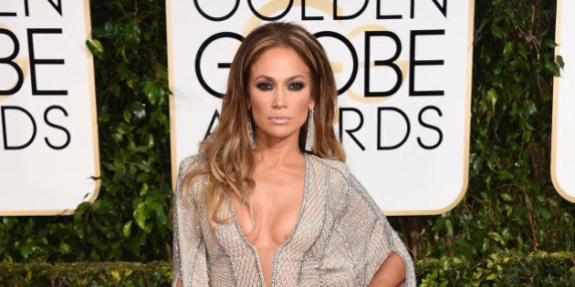 Jennifer Lopez arrives at the 72nd annual Golden Globe Awards at the Beverly Hilton Hotel on Sunday, Jan. 11, 2015, in Beverly Hills, Calif. (Photo by Jordan Strauss/Invision/AP)