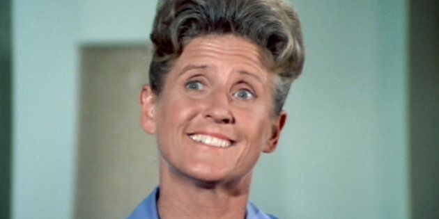 LOS ANGELES - FEBRUARY 9: Ann B. Davis as Alice Nelson in the BRADY BUNCH episode, 'The Subject Was Noses.' Original air date, February 9, 1973. Image is a screen grab. (Photo by CBS via Getty Images)