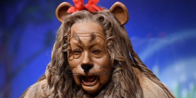 Actor Bert Lahr's 'Cowardly Lion' costume from the 'Wizard of Oz' is on display at Bonham's November 24, 2014 in New York. The costume was part of the 'TCM Presents...There's No Place Like Hollywood' auction November 24, 2014. AFP PHOTO/Don Emmert (Photo credit should read DON EMMERT/AFP/Getty Images)