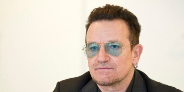 BERLIN, GERMANY - NOVEMBER 12: German Development Minister Gerd Mueller (not pictured) welcomes Bono (Paul David Hewson) to the Ministry of Development on November 12, 2014 in Berlin, Germany. (Photo by Michael Gottschalk/Photothek via Getty Images)