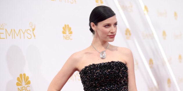 LOS ANGELES, CA - AUGUST 25: 66th ANNUAL PRIMETIME EMMY AWARDS -- Pictured: Actress Jessica Paré arrives to the 66th Annual Primetime Emmy Awards held at the Nokia Theater on August 25, 2014. (Photo by Jason Kempin/NBC/NBC via Getty Images)