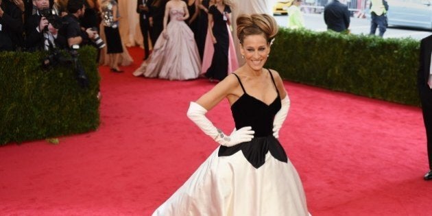 Sarah Jessica Parker arrives at the Costume Institute Benefit at the Metropolitan Museum of Art on May...