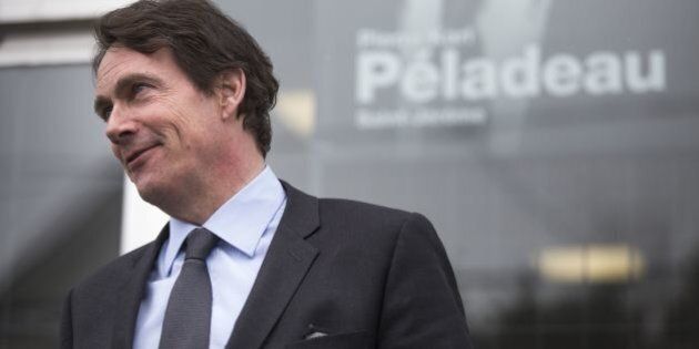 Canadian media tycoon Pierre-Karl Péladeau visits his electoral office on March 27, 2014 in Saint-Jérôme, Canada. Péladeau announced on March 9 he would run as the Parti Québécois candidate for the Saint-Jérôme provincial electoral district, 60kms (37 miles) northwest of Montreal. The party has welcomed Péladeau's commitment to an independent Quebec. The elections are scheduled for April 7, 2014. AFP PHOTO/Francois Laplante Delagrave (Photo credit should read Francois Laplante Delagrave/AFP/Getty Images)
