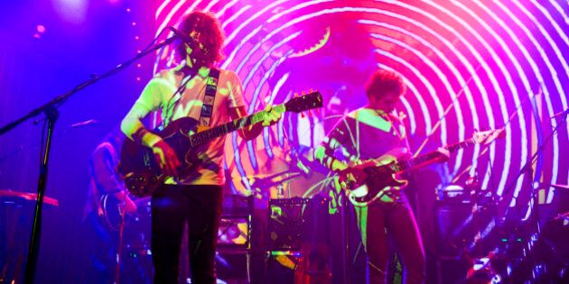 PORTLAND, OR - MAY 16: Andrew VanWyngarden of MGMT perform on stage at Crystal Ballroom on May 16, 2013 in Portland, Oregon. (Photo by Anthony Pidgeon/Redferns via Getty Images)