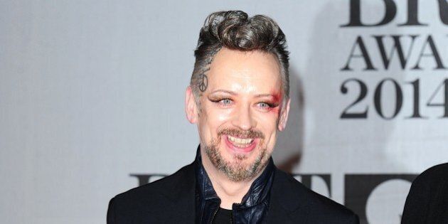 Boy George arriving for the 2014 Brit Awards at the O2 Arena, London.