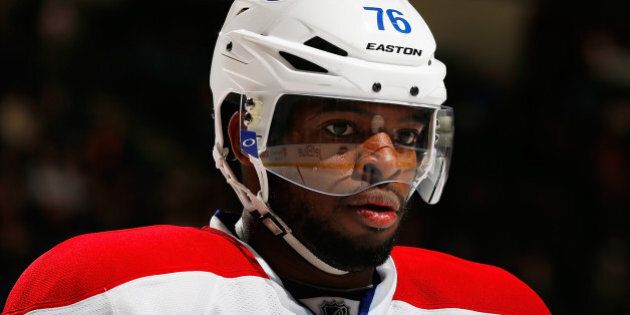 UNIONDALE, NY - DECEMBER 14: P.K. Subban #76 of the Montreal Canadiens skates against the New York Islanders at Nassau Veterans Memorial Coliseum on December 14, 2013 in Uniondale, New York. The Canadiens defeated the Islanders 1-0 in overtime. (Photo by Mike Stobe/NHLI via Getty Images)