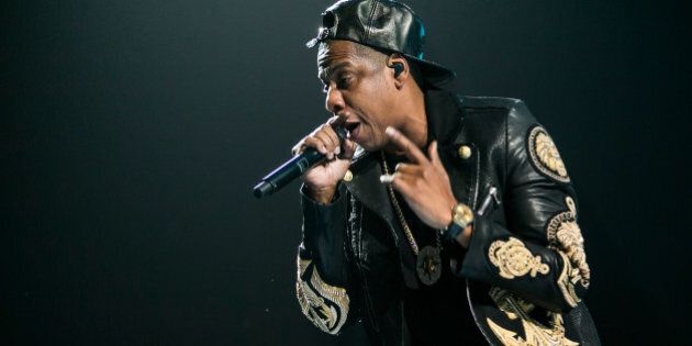 AUBURN HILLS, MI - JANUARY 10: Jay Z performs in concert during his Magna Carta World Tour at The Palace of Auburn Hills on January 10, 2014 in Auburn Hills, Michigan. (Photo by Scott Legato/Getty Images)