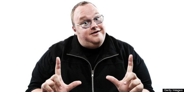 AUCKLAND, NEW ZEALAND - APRIL 26: (EXCLUSIVE COVERAGE) MEGA Limited founder, Kim Dotcom poses during a portrait session at the Dotcom Mansion on April 26, 2013 in Auckland, New Zealand. MEGA Limited this year launched cloud storage service 'Mega.co.nz', the successor to the controversial file sharing service 'Megaupload.com' shut down by the US Department of Justice in January 2012. (Photo by Hannah Johnston/Getty Images)