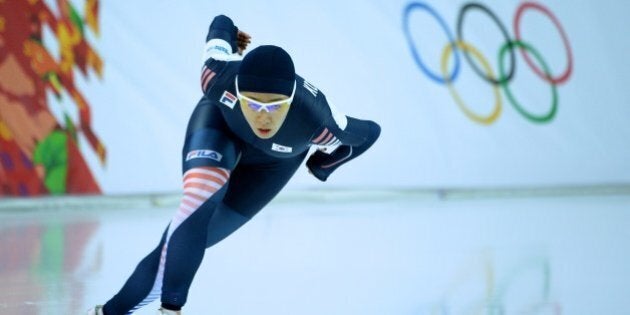 South Korea's Lee Sang-Hwa competes in the Women's Speed Skating 500 m at the Adler Arena during the 2014 Sochi Winter Olympics on February 11, 2014. AFP PHOTO / JUNG YEON-JE (Photo credit should read JUNG YEON-JE/AFP/Getty Images)