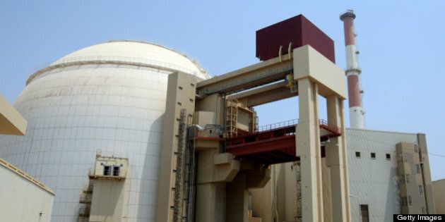 A picture shows the reactor building at the Russian-built Bushehr nuclear power plant in southern Iran on August 21, 2010 during a ceremony initiating the transfer of Russia-supplied fuel to the facility after more than three decades of delay. AFP PHOTO/ATTA KENARE (Photo credit should read ATTA KENARE/AFP/Getty Images)
