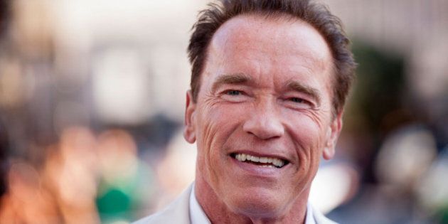 SAN DIEGO, CA - JULY 18: Arnold Schwarzenegger arrives for the 'Escape Plan' Premiere - Comic-Con International 2013 at Reading Cinemas Gaslamp on July 18, 2013 in San Diego, California. (Photo by Gabriel Olsen/FilmMagic)