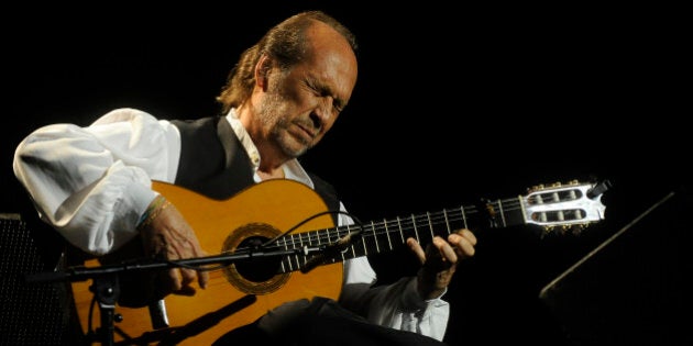 Spanish guitarist Paco de Lucia performs on stage during the 37th Jazz Festival of Vitoria on July 20, 2013 in the northern Spanish Basque city of Vitoria. AFP PHOTO / RAFA RIVAS (Photo credit should read RAFA RIVAS/AFP/Getty Images)