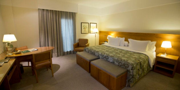 A view of a room at the Palms Hotel, the hotel where Portugal's 2014 World Cup team will stay during the World Cup in Campinas, Brazil, Thursday, Feb. 6, 2014. (AP Photo/Andre Penner)