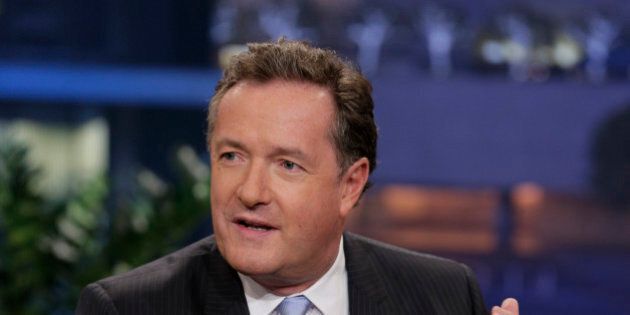 THE TONIGHT SHOW WITH JAY LENO -- Episode 4551 -- Pictured: Piers Morgan during an interview on October 23, 2013 -- (Photo by: Paul Drinkwater/NBC/NBCU Photo Bank via Getty Images)