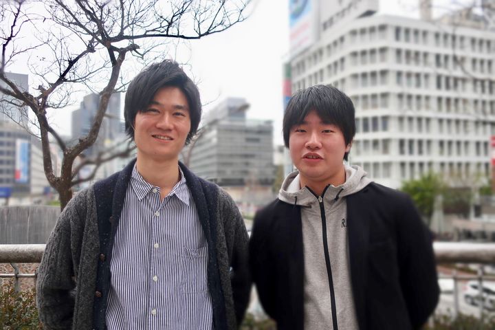 BeU代表の名田憲史さん（左）とメンバーの小林暉さん（右）