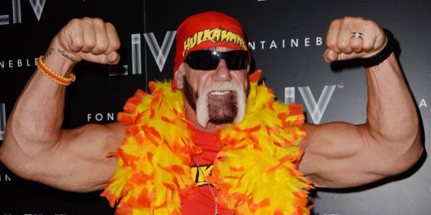 MIAMI BEACH, FL - OCTOBER 31: Hulk Hogan arrives at Kim Kardashian's Halloween party at LIV nightclub at Fontainebleau Miami on October 31, 2012 in Miami Beach, Florida. (Photo by Larry Marano/FilmMagic)