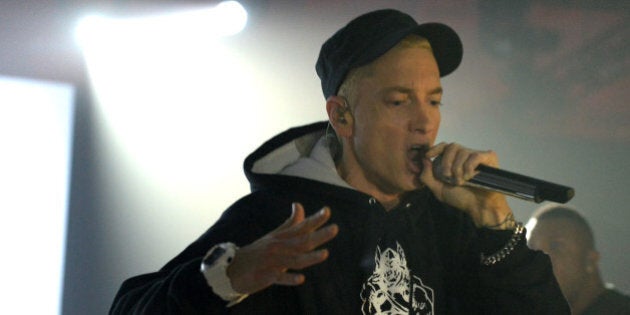 NEW YORK, NY - NOVEMBER 03: Eminem performs onstage at the YouTube Music Awards 2013 on November 3, 2013 in New York City. (Photo by Jeff Kravitz/FilmMagic for YouTube)