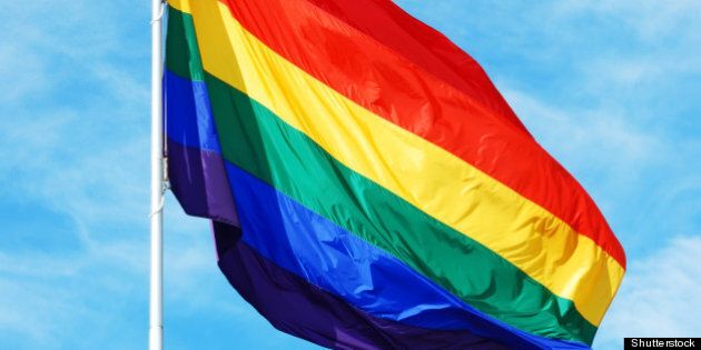 rainbow gay pride flag on the...