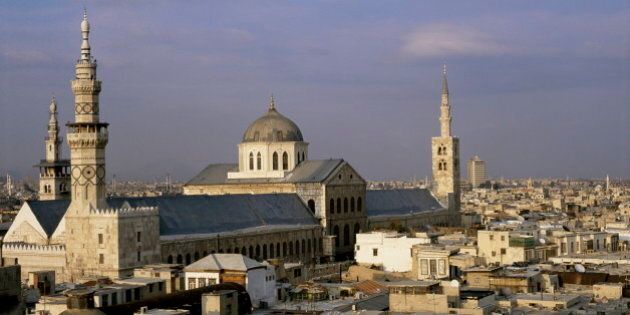 City skyline including Omayyad mosque and souk, UNESCO World Heritage Site, Damascus, Syria, Middle East