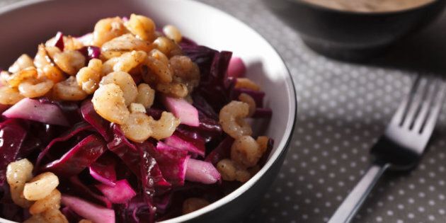crab salad with red cabbage ang ...