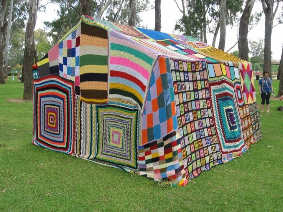Une tente en tricot