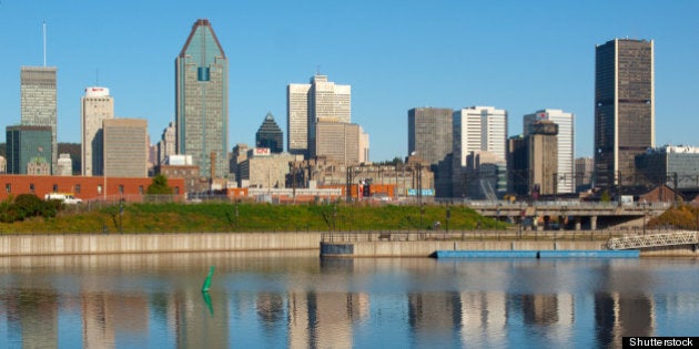 reflection of montreal skyline...