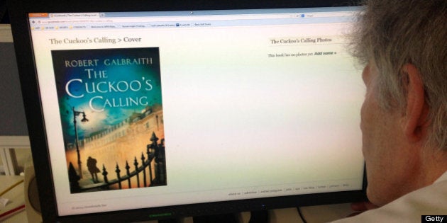 A man looks at the cover photo of the book 'The Cuckoo's Calling' by Robert Galbraith, a pseudonym for J K Rowling, on a computer screen at an office in London on July 14, 2013. Rowling, the British author of the best-selling Harry Potter books, was forced to reveal on July 14 that she had published a critically acclaimed crime novel under a pseudonym. AFP PHOTO/MONA BOSHNAQ (Photo credit should read MONA BOSHNAQ/AFP/Getty Images)