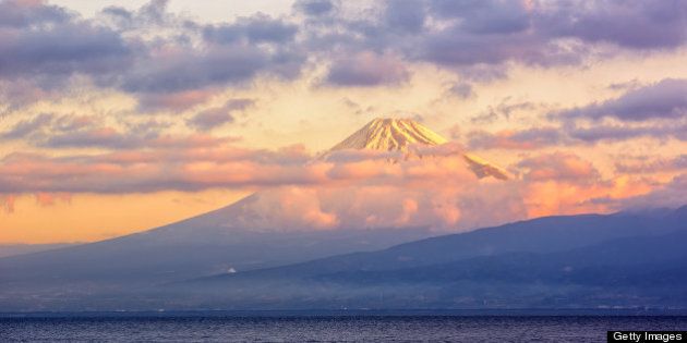 Sunrise of Mt. Fuji from Izu Japan.