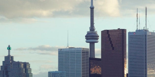 Canada, Ontario, Toronto, skyline over Don River Valley