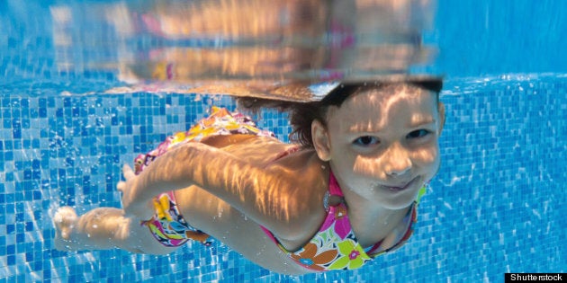 happy smiling underwater child...