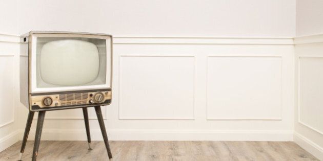 old vintage television in the...