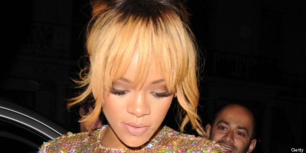 LONDON, UNITED KINGDOM - JUNE 16: Rihanna arriving at Boujis Club on June 16, 2013 in London, England. (Photo by Sylvia Linares/FilmMagic)