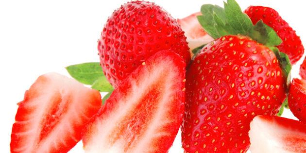 ripe raw strawberry isolated...